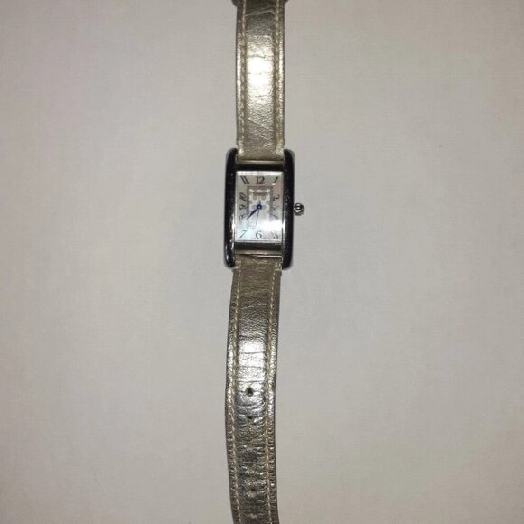 COACH-Lexington-Breast Cancer Awareness-Silver Leather Band Watch-Excellent - Picture 2 of 7